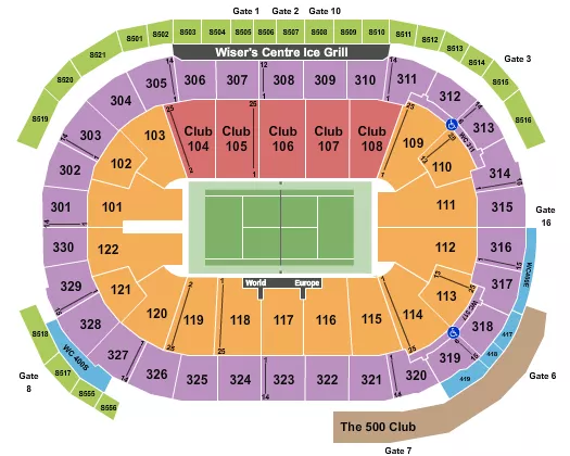 TENNIS Seating Map Seating Chart