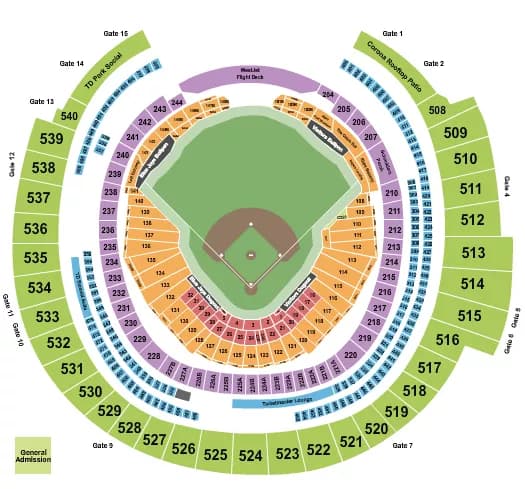 BASEBALL Seating Map Seating Chart