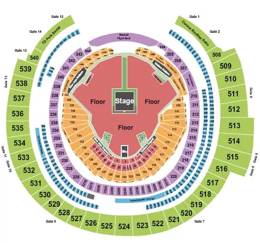 ZACH BRYAN Seating Map Seating Chart