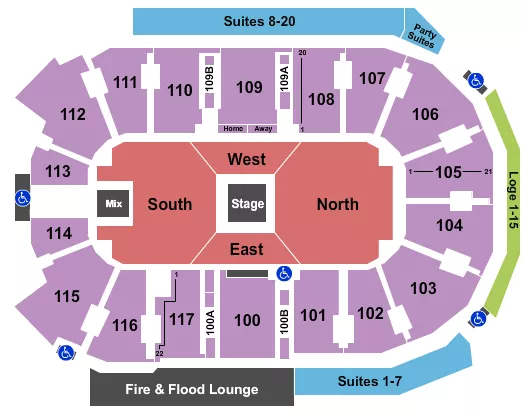 CENTER STAGE Seating Map Seating Chart