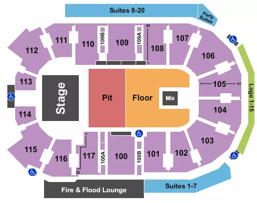 ENDSTAGE GA PIT RSV FLOOR Seating Map Seating Chart