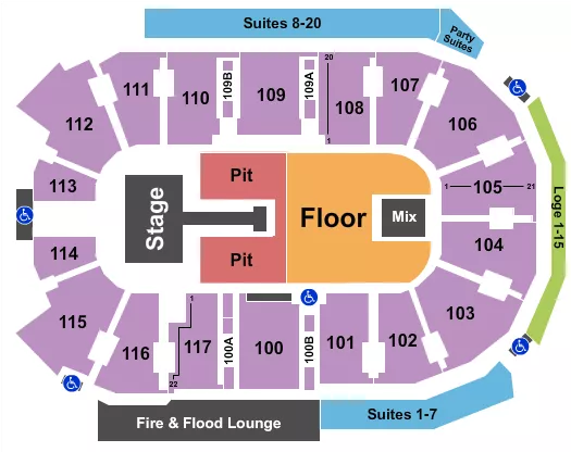 ENDSTAGE GA PIT W CATWALK Seating Map Seating Chart