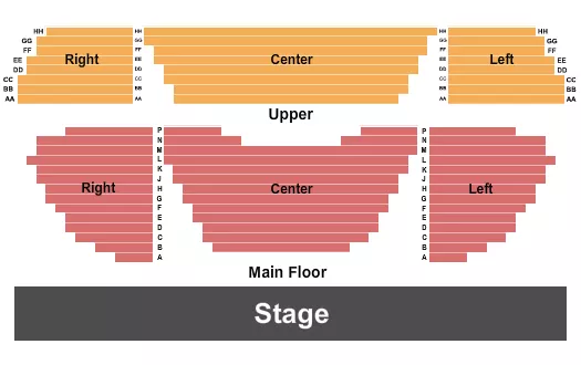 END STAGE Seating Map Seating Chart