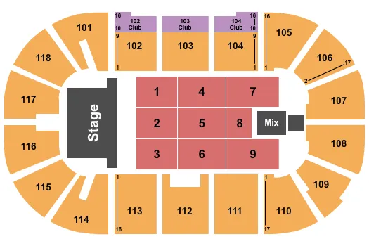BRYAN ADAMS Seating Map Seating Chart