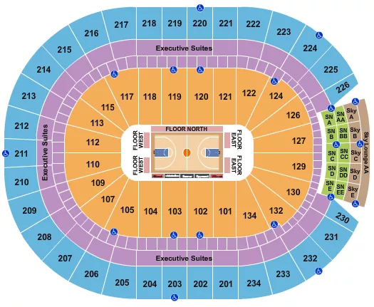 BASKETBALL GLOBETROTTERS Seating Map Seating Chart
