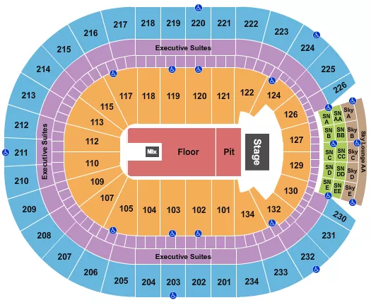 ENDSTAGE PIT FLOOR Seating Map Seating Chart