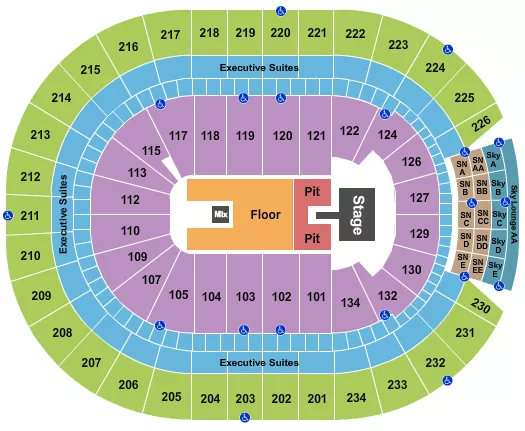 LUKE BRYAN Seating Map Seating Chart