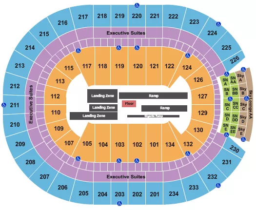 NITRO CIRCUS Seating Map Seating Chart