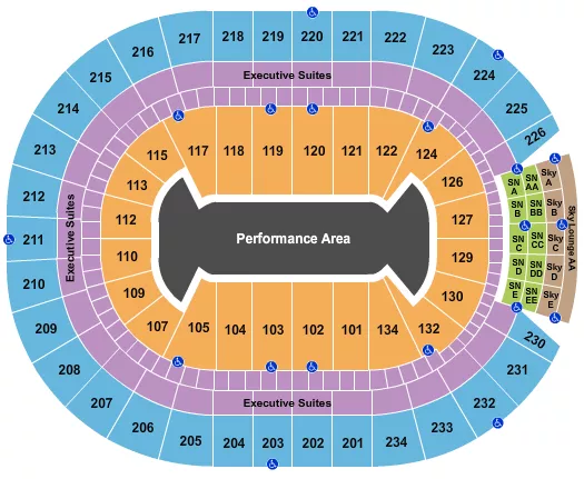 PERFORMANCE AREA Seating Map Seating Chart