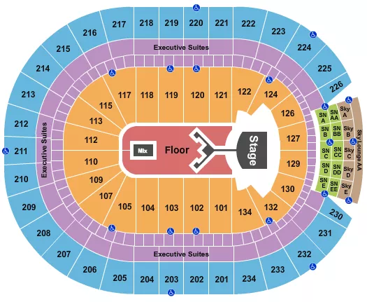 SHINEDOWN Seating Map Seating Chart