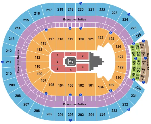 WWE 2 Seating Map Seating Chart