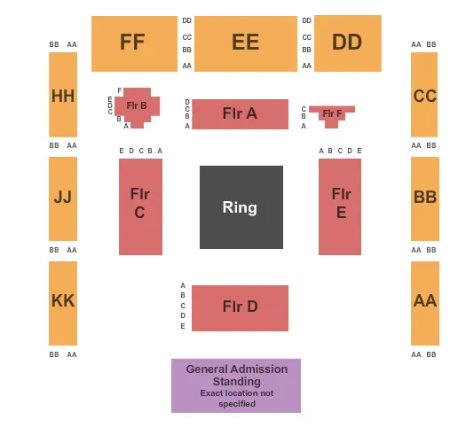 RUMBLE IN THE ROSELAND Seating Map Seating Chart