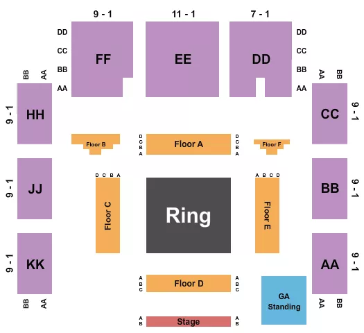 WRESTLING Seating Map Seating Chart