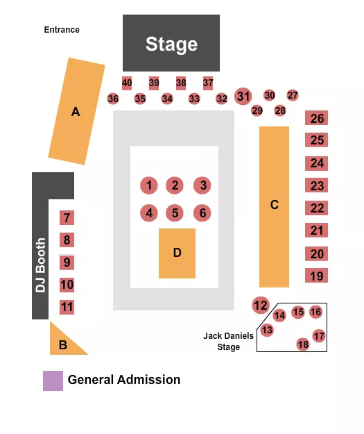 ROWDYS DANCE HALL SPRING GA RESERVED 2 Seating Map Seating Chart