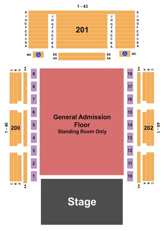 COCA COLA ROXY ENDSTAGE GA FLR RESV BALC Seating Map Seating Chart