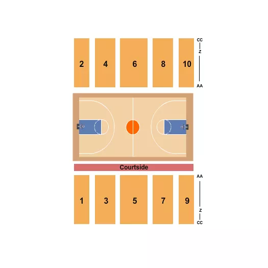 ROY L PATRICK GYMNASIUM BASKETBALL GLOBETROTTERS Seating Map Seating Chart