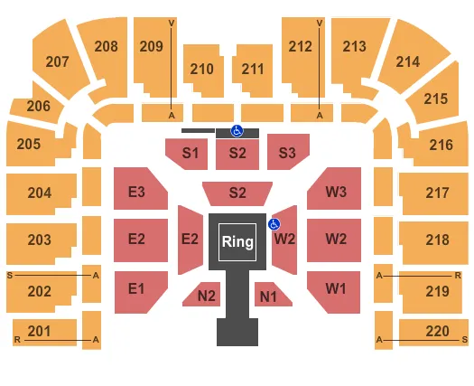 WWE Seating Map Seating Chart