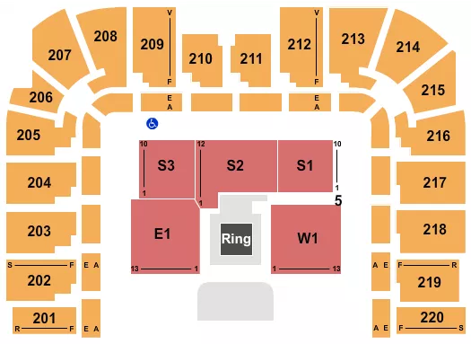 WRESTLING AEW Seating Map Seating Chart