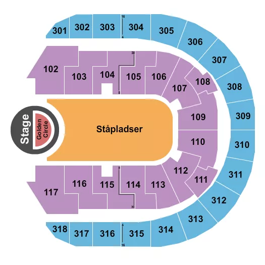 ROYAL ARENA COPENHAGEN 5 SECONDS OF SUMMER Seating Map Seating Chart