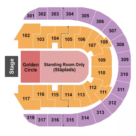 ROYAL ARENA COPENHAGEN ASAP ROCKY Seating Map Seating Chart