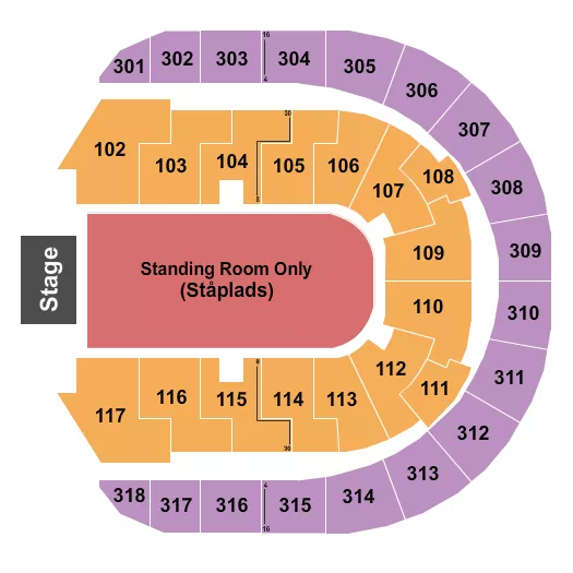 ROYAL ARENA COPENHAGEN OLIVIA DEAN Seating Map Seating Chart