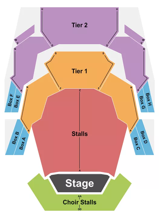 ROYAL CONCERT HALL NOTTINGHAM END STAGE Seating Map Seating Chart