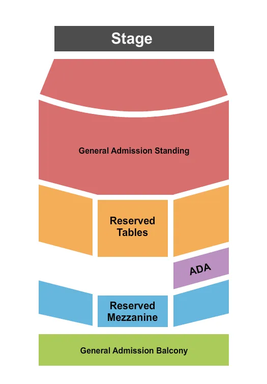 GA FLR BALC RSV TABLES MEZZ Seating Map Seating Chart