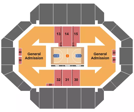 BASKETBALL WITH GA Seating Map Seating Chart