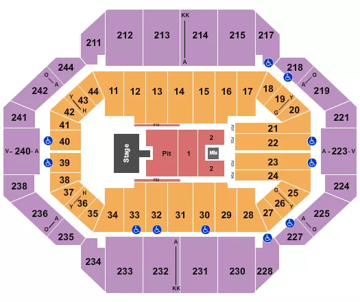 ENDSTAGE PIT 3 Seating Map Seating Chart