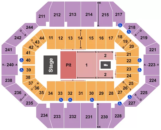 ENDSTAGE PIT Seating Map Seating Chart