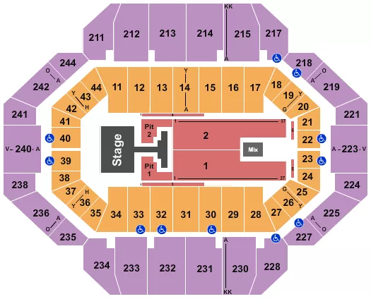 PHIL WICKHAM Seating Map Seating Chart