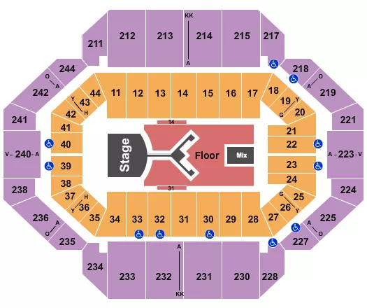 SHINEDOWN Seating Map Seating Chart