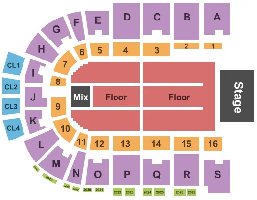 END STAGE Seating Map Seating Chart
