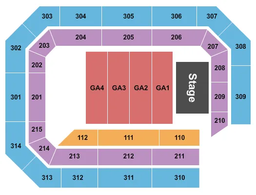ENDSTAGE GA FLOOR TIERED Seating Map Seating Chart