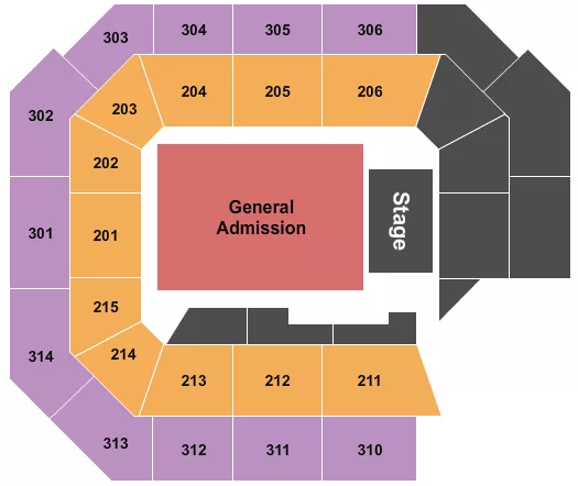 ENDSTAGE GA FLOOR Seating Map Seating Chart