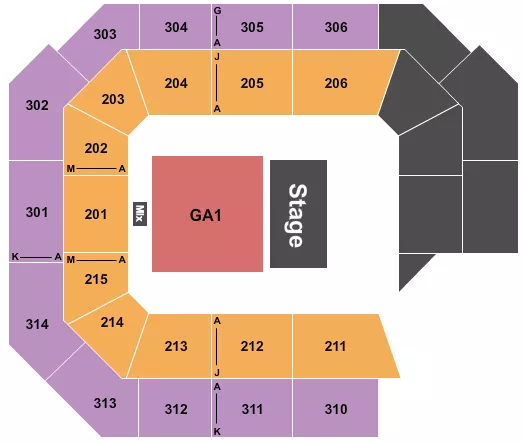 HALF HOUSE GA FLOOR 2 Seating Map Seating Chart