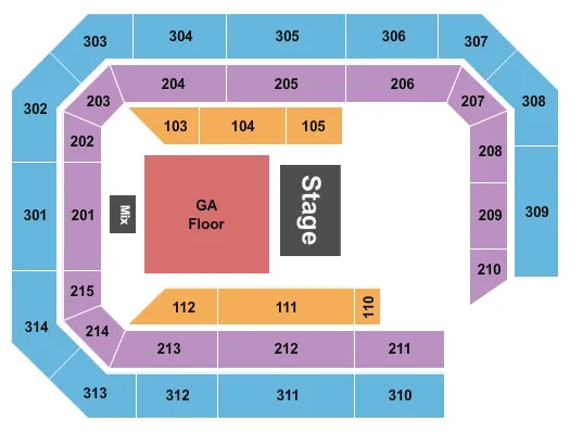 HALF HOUSE GA FLOOR Seating Map Seating Chart