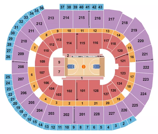BASKETBALL GLOBETROTTERS Seating Map Seating Chart