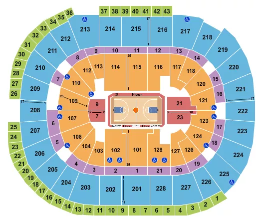 BASKETBALL WNBA Seating Map Seating Chart