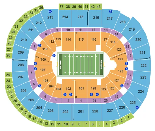 FOOTBALL 2 Seating Map Seating Chart