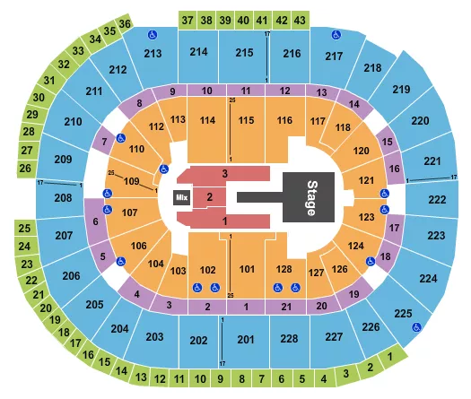 SHAKIRA Seating Map Seating Chart