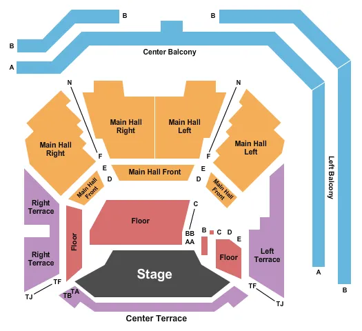 SFJAZZ CENTER MINER AUDITORIUM ENDSTAGE 2 Seating Map Seating Chart