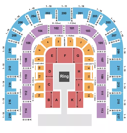 BOXING 2 Seating Map Seating Chart