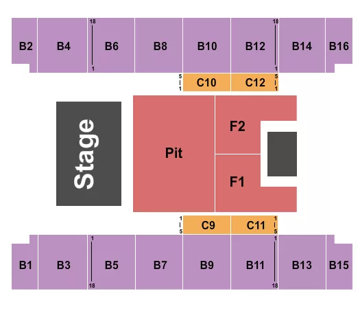 ENDSTAGE GA PIT 3 Seating Map Seating Chart