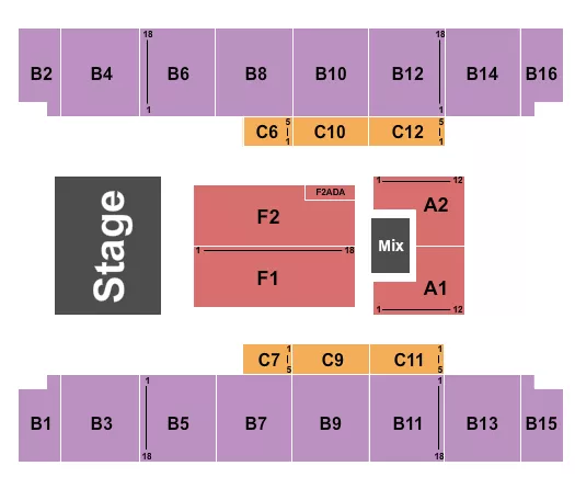 SESAME STREET LIVE Seating Map Seating Chart