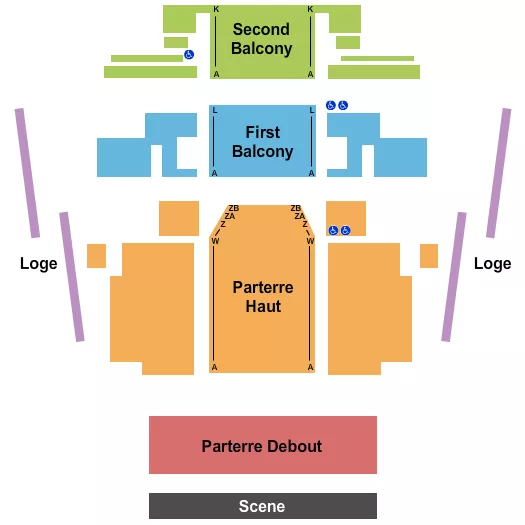 PARTERRE BALC Seating Map Seating Chart