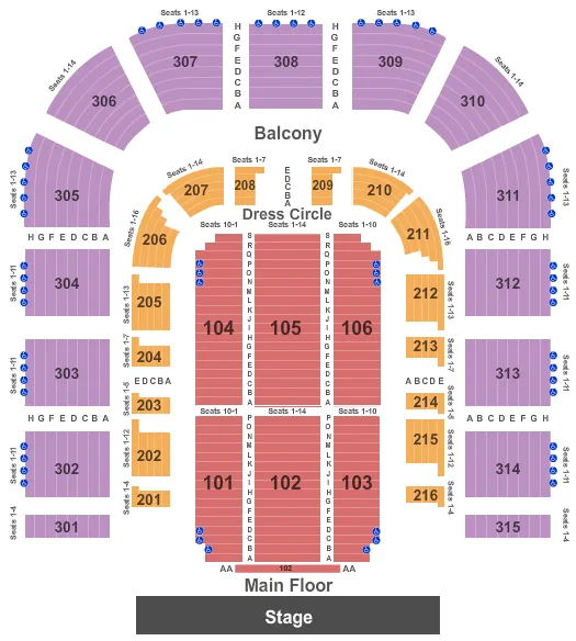 END STAGE Seating Map Seating Chart