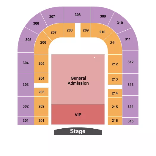 ENDSTAGE GA VIP Seating Map Seating Chart