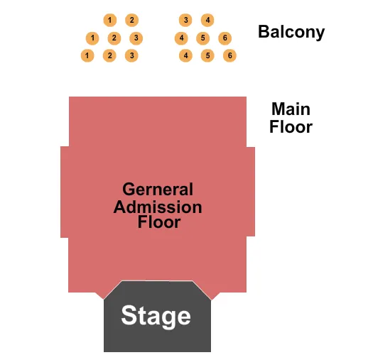 GA FLOOR BALCONY TABLES Seating Map Seating Chart