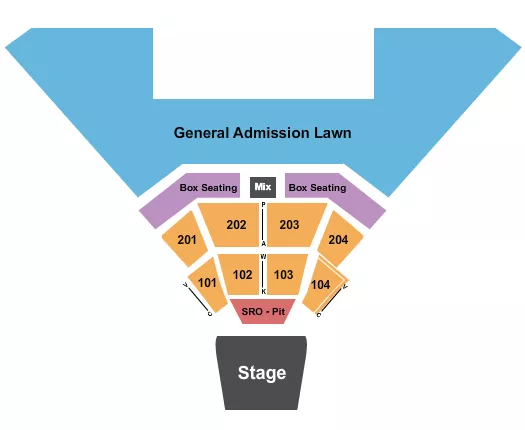 SAND MOUNTAIN PARK AMPHITHEATER ENDSTAGE SRO PIT Seating Map Seating Chart